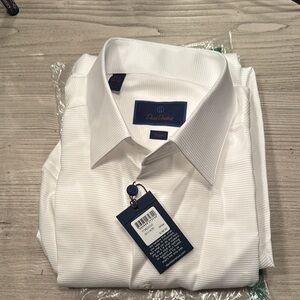 David Donahue Trim Dress. New w/tags. (16.5 Neck, 34/35 sleeves)